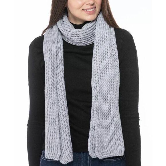 Style & Co Gray Sparkly Rib Solid Scarf With Lurex Women's One Size NWT - Picture 1 of 5
